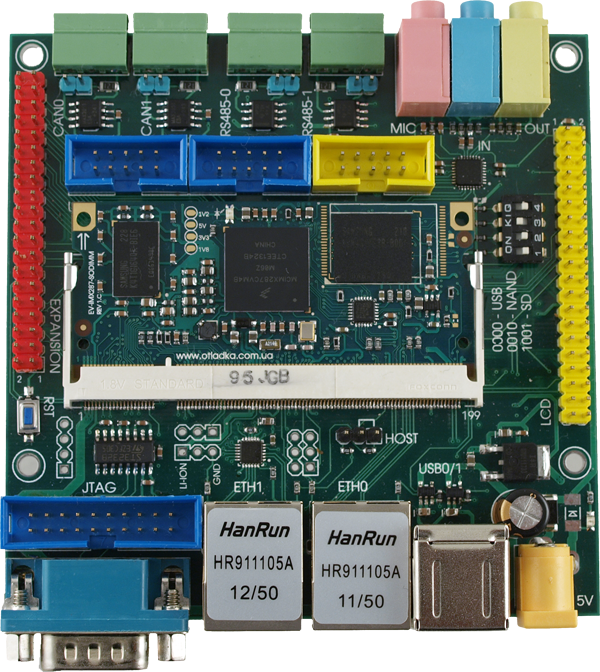 EV-iMX287-SODIMM, подключение к EV-iMX287-SODIMM-MB